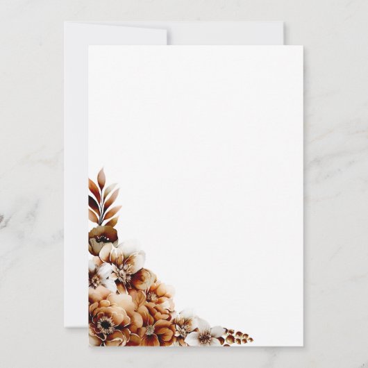 Save The Date Rustique Burnt Orange Floral Wedding Enregistrer l (Dos)