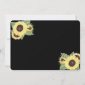 Save The Date Rustique Chic Black, Tournesols Enregistrer La Dat (Dos)