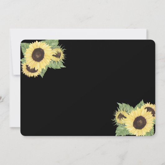 Save The Date Rustique Chic Black, Tournesols Enregistrer La Dat (Dos)