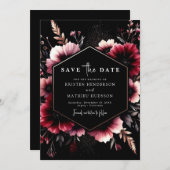 Save The Date Rustique Chic Mariage Bourgogne (Devant / Derrière)
