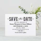 Save The Date Rustique Chic noir Script Kraft Mariage papier (Debout devant)