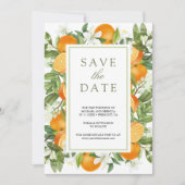 Save The Date Rustique Citron Orange Photo Mariage (Devant)