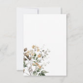 Save The Date Rustique Delicate Tan Fall Fleur sauvage Mariage (Dos)