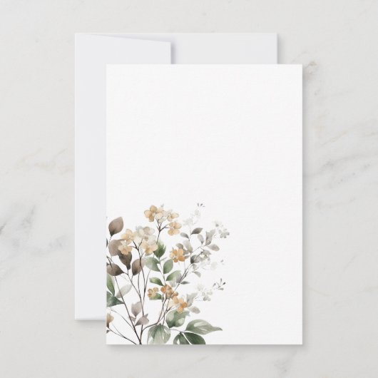 Save The Date Rustique Delicate Tan Fall Fleur sauvage Mariage (Dos)