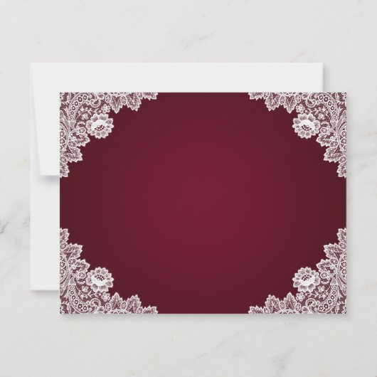 Save The Date Rustique Dentelle Bourgogne Mariage Enregistrer Le (Dos)