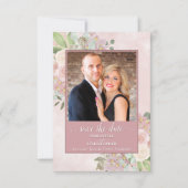 Save The Date Rustique Dusty Rose Spring Floral Mariage Photo (Devant)