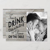 Save The Date Rustique Économisez la date Heure de boire du Cham (Devant / Derrière)