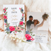 Save The Date Rustique Elégant hiver Floral mariage
