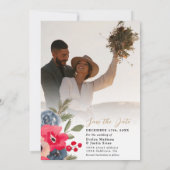 Save The Date Rustique Elégant hiver Floral mariage (Dos)