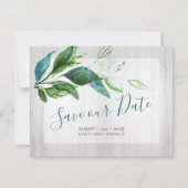 Save The Date Rustique Enregistrer la date Aquarelle Bois et Feu (Devant)