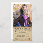 Save The Date Rustique Enregistrer les photocartes Mariage date (Devant / Derrière)
