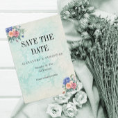 Save The Date Rustique Faded Damask et Mariage Rose