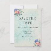 Save The Date Rustique Faded Damask et Mariage Rose (Devant)