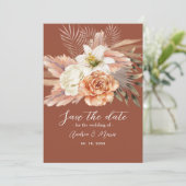 Save The Date Rustique Floral Boho Terracotta Mariage (Debout devant)