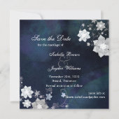 Save The Date Rustique Floral Navy Mariage d'hiver Enregistrer l (Devant)