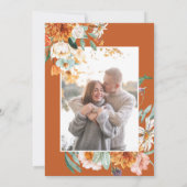 Save The Date Rustique Floral Terracotta tomber Mariage photo (Dos)