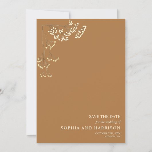 Save The Date Rustique Gypsophila Goldenrod Mariage Enregistrer (Devant)