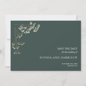 Save The Date Rustique Gypsophila Green Wedding Enregistrer La D (Devant)