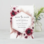 Save The Date Rustique Lovely Burgundy Mariage (Debout devant)