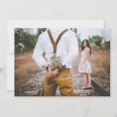 Save The Date Rustique manuscrit élégant mariage photo (Dos)