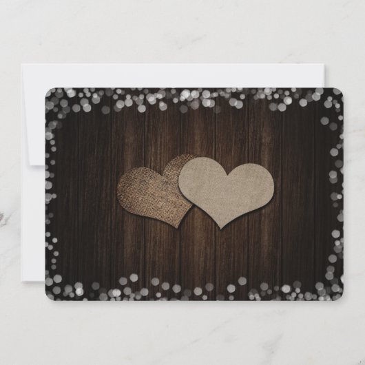 Save The Date Rustique Mason Jar String lumières Barne Mariage e (Dos)