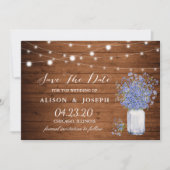 Save The Date Rustique Oublier Pas Moi Éclairage Mariage Enregis (Devant)