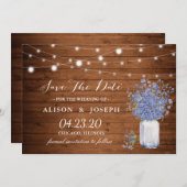 Save The Date Rustique Oublier Pas Moi Éclairage Mariage Enregis (Devant / Derrière)