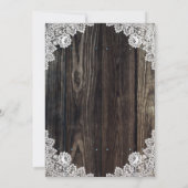Save The Date Rustique Pays Bois Burlap Floral Mariage dentelle (Dos)