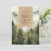 Save The Date Rustique Pine Tree Mountain Nature Adventure Photo (Debout devant)