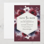 Save The Date Rustique Printable Bourgogne (Devant / Derrière)