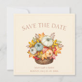 Save The Date Rustique Terracotta Automne Citrouille Mariage (Devant)