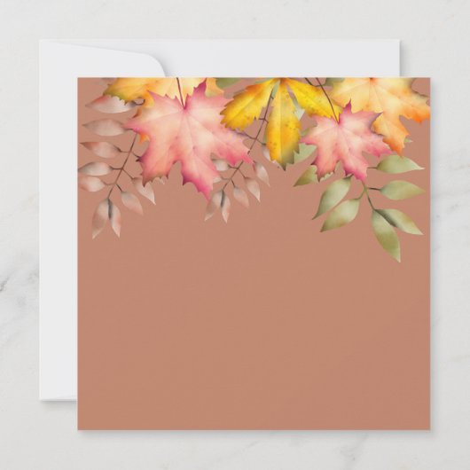 Save The Date Rustique Terracotta Automne Feuilles Mariage (Dos)