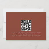 Save The Date Rustique Terracotta Automne Florals QR Code Mariag (Dos)