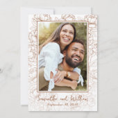 Save The Date Rustique Terracotta Boho Floral Moderne Photo Mari (Dos)