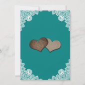 Save The Date Rustique Turquoise Dentelle Tournesol Mariage Enre (Dos)