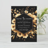 Save The Date Rustique Unique or et Mariage noir (Debout devant)