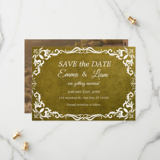 Save The Date Rustique Vert Mariage Mexicain – Épargnez la date (Devant/Arrière en situation)