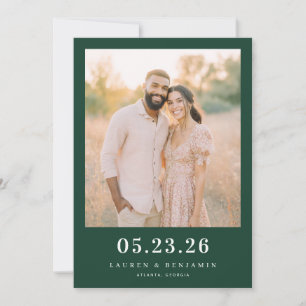 Save The Date Rustique verte joyeuse photo