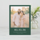 Save The Date Rustique verte joyeuse photo (Debout devant)