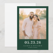 Save The Date Rustique verte joyeuse photo (Devant / Derrière)