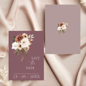 Save The Date Rustique violet et Pêcher Mariage floral