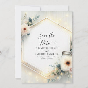 Save The Date Rustique Whimsical Mason Jar Mariage