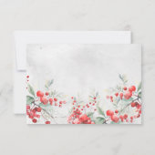 Save The Date Rustique Winter Holly & Pine Mariage (Dos)