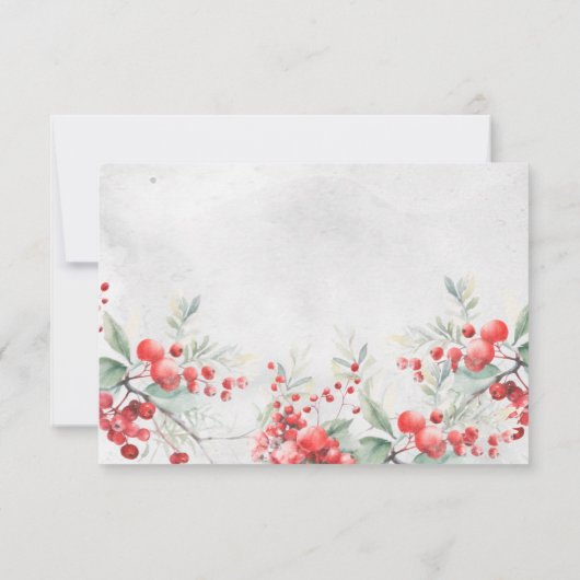 Save The Date Rustique Winter Holly & Pine Mariage (Dos)