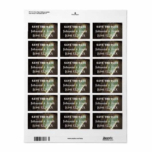 Save the date |Rusty Heart Etiket (Full Sheet)