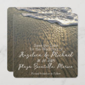 Save The Date Sable et Surf Beach Destination Mariage (Devant / Derrière)