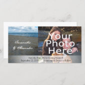 Save The Date Sables bleu et Brown ~ Mariage plage (Devant / Derrière)