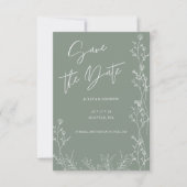 Save The Date Saga simple vert mariage tendance (Devant)