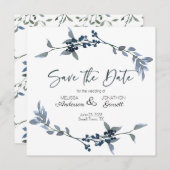 Save The Date Sage Argent Vert Élégant Floral Enregistrer La Dat (Devant / Derrière)