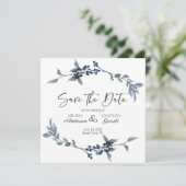 Save The Date Sage Argent Vert Élégant Floral Enregistrer La Dat (Debout devant)